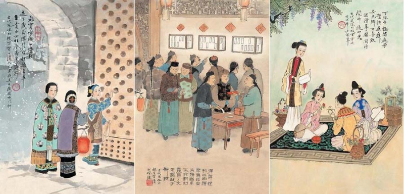 این نقاشی ها آداب و رسوم عامیانه را در طول جشنواره بهار در سلسله های باستانی مینگ و چینگ به تصویر می کشند.